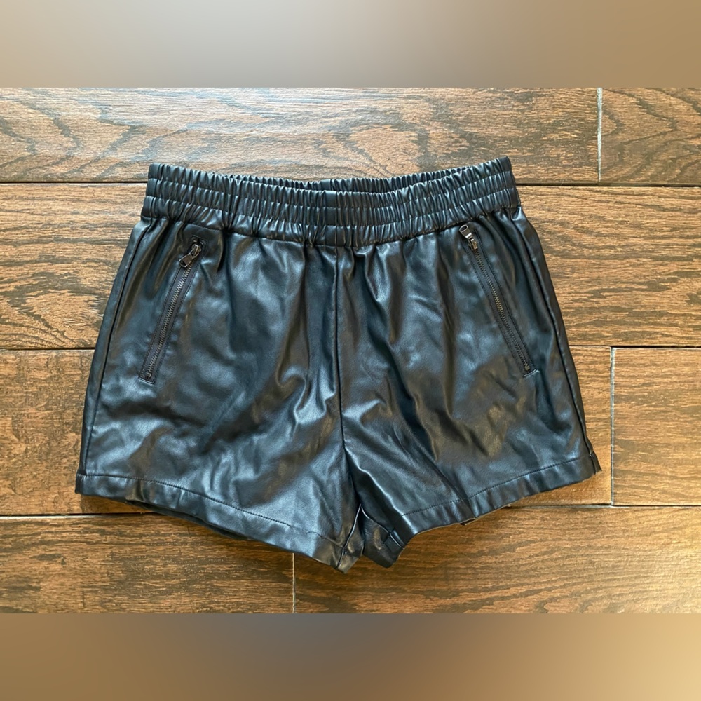 Forever 21 Black Faux Leather Shorts